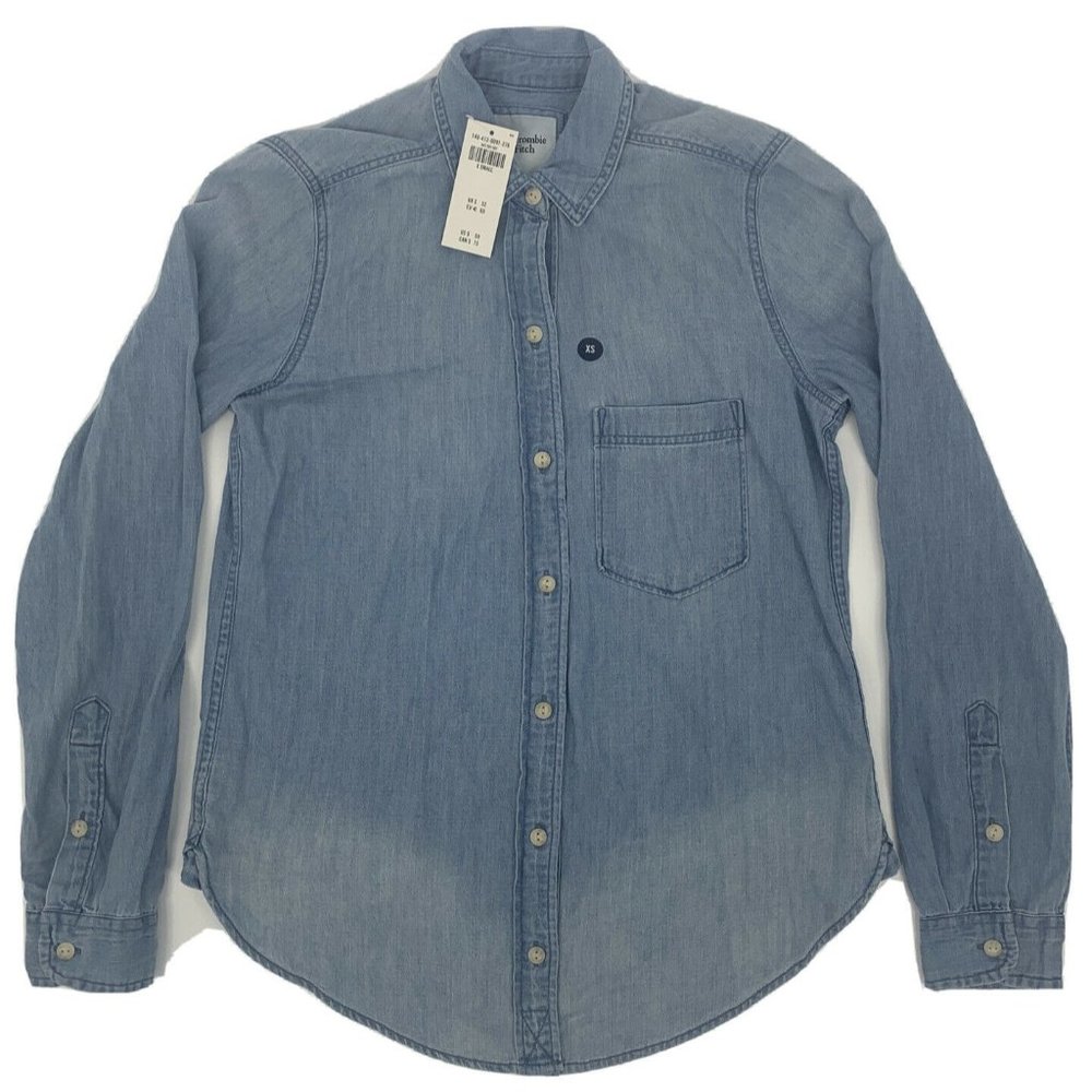 Women's Abercrombie & Fitch Long Sleeve Button Up Denim Shirt XS NWT